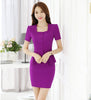Style 2023 Women Business Suits 2 Piece Skirt and Top Sets Pink Jacket Short Sleeve Office Ladies Work Wear Uniforms