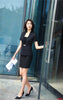 Style Summer Ladies Black Blazer Women Business Suits with Skirt and Jacket Set Work Wear Office Uniform Designs