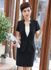 Style Summer Formal Navy blue Blazer Women Business Suits Skirt and Jacket Sets Office Uniform Designs
