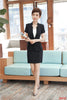 Style Summer Formal Navy blue Blazer Women Business Suits Skirt and Jacket Sets Office Uniform Designs