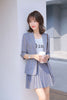 Style Women Suit Skirt  Summer  Blazer and Mini Pleated Skirt Set Complete Office Outfit Women  Skirt and Jacket Set Stripe