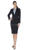 Style custom made 100% wool dark Navy OL one button peak lapel women office uniform(jacket+skirt)
