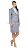 Style custom made 100% wool light grey  OL one button notch lapel women work skirt suits(jacket+skirt)
