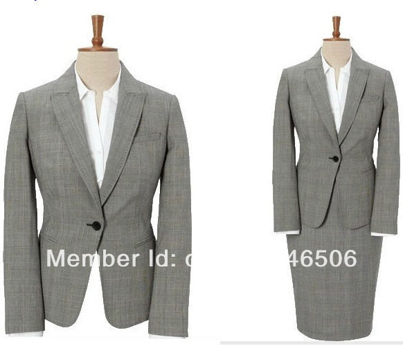 Style custom made OL one button notch lapel custom made women's suit skirt suit women 3/1501