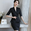 Summer Prfessional Formal Suit Women Irregular Hem Half Sleeve Blazer and Skirt Office Ladies Work Wear