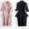 Summer Prfessional Formal Suit Women Irregular Hem Half Sleeve Blazer and Skirt Office Ladies Work Wear