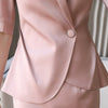 Summer Prfessional Formal Suit Women Irregular Hem Half Sleeve Blazer and Skirt Office Ladies Work Wear