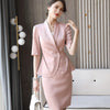 Summer Prfessional Formal Suit Women Irregular Hem Half Sleeve Blazer and Skirt Office Ladies Work Wear