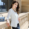 Summer Thin Small Suit Jacket 2023 Lady Slim Single Button Blazer Women Casual Seven Points Sleeve Coat S-5XL Y289