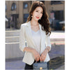 Summer Thin Small Suit Jacket 2023 Lady Slim Single Button Blazer Women Casual Seven Points Sleeve Coat S-5XL Y289