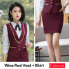 Summer Work Wear Women Suits Skirt OL Plus Size 4XL Vest Uniform Female Clothes Vest +Skirt 2 Set Formal Office Ladies Suits
