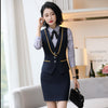 Summer Work Wear Women Suits Skirt OL Plus Size 4XL Vest Uniform Female Clothes Vest +Skirt 2 Set Formal Office Ladies Suits