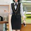 Summer Work Wear Women Suits Skirt OL Plus Size 4XL Vest Uniform Female Clothes Vest +Skirt 2 Set Formal Office Ladies Suits