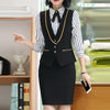 Summer work wear women suits skirt OL plus size 4XL vest uniform female clothes vest +Skirt 2 set formal office ladies suits