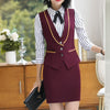 Summer work wear women suits skirt OL plus size 4XL vest uniform female clothes vest +Skirt 2 set formal office ladies suits
