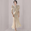 Two Piece Sets Women Sets Half Sleeve Single Breasted Slim Blazer Top And Pleated Midi Skirt Suits For Women Sets