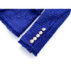 Winter Thick Fabric Tweed Royal Blue Jackets for Women 2023 Shining Skinny  Lady Blazer