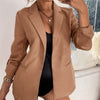 Women Autumn Blazer Jacket Basic Blazer Casual Solid Button Long Sleeve Work Suit Coat Office Lady Elegant Blazers
