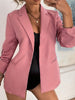 Women Autumn Blazer Jacket Basic Blazer Casual Solid Button Long Sleeve Work Suit Coat Office Lady Elegant Blazers