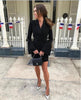 New Women Blazers Sexy Deep V Flare Sleeve Lace Suits Fashion Notched Full Sleeve Autumn Women Blazers