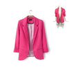 New Women Casual Slim Suit Blazer Jacket Coat 3/4 Sleeve Outwear Business Blazer