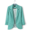 New Women Casual Slim Suit Blazer Jacket Coat 3/4 Sleeve Outwear Business Blazer