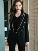 Women Business Suit Spring Autumn 2023 Elegant Chic  Office Lady Formal Work Suit Slim Black Pants Suit