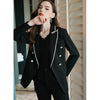 Women Business Suit Spring Autumn 2023 Elegant Chic  Office Lady Formal Work Suit Slim Black Pants Suit