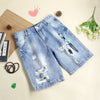 Women Embroidery Denim Shorts Plus Size Summer Casual Style Ripped Jeans