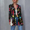 Women One-Piece Suit Jacket For Autumn 2023 Casual Loose Splice Long Sleeve Coat Ladies Causal Print Streetwear Coat