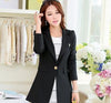 New Women Fashion Spring Autumn Slim Long Sleeve One Button Long Suit Elegant Women Blazer Female Jacket