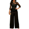 New Women Jumpsuits 2022 Spring Summer Sexy Lace Jumpsuit Office Work Fashion Ruffles Plus Size 2XL Long Straight Jumpsuits Red
