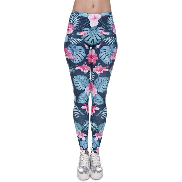 New Women Leggings 3D Print PARADISE FLOWERS Causal Jeggings Sexy Leggins Tayt Fitness Legging Calzas Mujer Soft Legins Girls