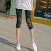 New Women Leggings Fashion Summer Legging Spring Girl Cotton Elastic Triangle Hollow Pants Cropped Trousers Leggins Six Colors