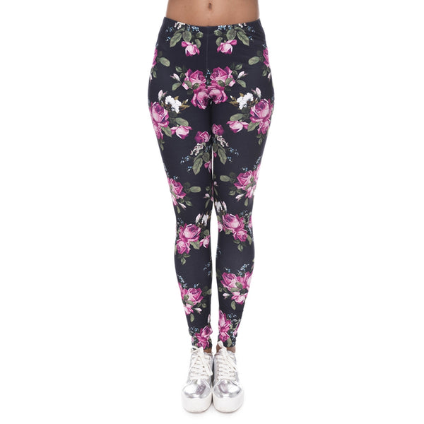 New Women Leggings Tropical Pink Flora 3D Print Slim Jeggings Sexy Leggins Tayt Fitness Legging Calzas Mujer Soft Legins Girls