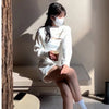 Women'S 2-Piece Long-Sleeved Shrug Tight-Fitting Mid-Length Dress With Drawstring Jacket And Dress Set
