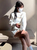Women'S 2-Piece Long-Sleeved Shrug Tight-Fitting Mid-Length Dress With Drawstring Jacket And Dress Set