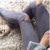 New Women Sexy Leggings Bodycon Slim Ladies Stretchy Pencil Pants personality Knee Zipper Hole Leggings For Fashion Women