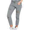 New Women Skinny Pants Sexy Hole Knee Pencil High Waist Legging Slim Trousers Stretch Ripped Jeans Plus Size 4XL 6Q0480