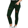 New Women Skinny Pants Sexy Hole Knee Pencil High Waist Legging Slim Trousers Stretch Ripped Jeans Plus Size 4XL 6Q0480