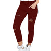 New Women Skinny Pants Sexy Hole Knee Pencil High Waist Legging Slim Trousers Stretch Ripped Jeans Plus Size 4XL 6Q0480