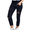 New Women Skinny Pants Sexy Hole Knee Pencil High Waist Legging Slim Trousers Stretch Ripped Jeans Plus Size 4XL 6Q0480