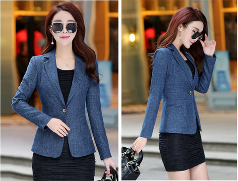 New Women Spring Autumn Blazers Jacket Small Suit Fashion Slim Suit Outerwear Plus size female Casual Top Small Suit OKXGNZA1364