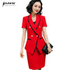 Women Suit Short Sleeve Summer Formal Temperament Slim Blazer and Skirt Office Ladies Business Work Wear
