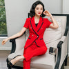 Women Suit Short Sleeve Summer Formal Temperament Slim Blazer and Skirt Office Ladies Business Work Wear