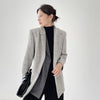 Women Winter Coat Twill Thick Tweed Coat 2022 Winter Fake Two Pieces Elegant Ladies Coats