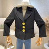 Women's Clothing 2023 Autumn Black Long sleeve small suit Blazers coat design Jacket top