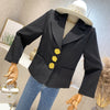 Women's Clothing 2023 Autumn Black Long sleeve small suit Blazers coat design Jacket top