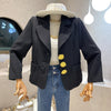 Women's Clothing 2023 Autumn Black Long sleeve small suit Blazers coat design Jacket top