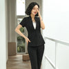 Women's Elegant Formal Business OL Spring Summer Short Sleeve Slim Blazer and Skirt Suit Office Ladies Work Wear Jacket 5XL
